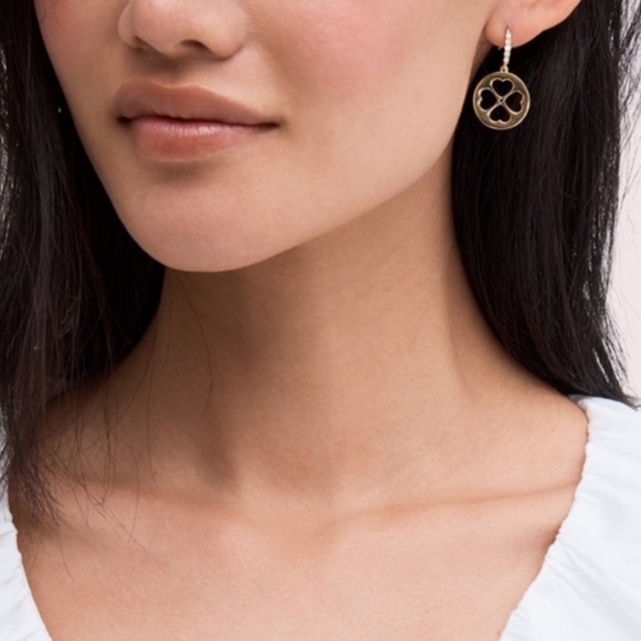 KATE SPADE • Gold Symbols Clover Earrings - Picture 2 of 3